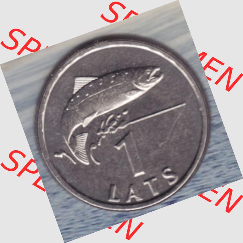 Münzen Lettland Umlaufmünze 1992-2008, 1 Lats 2007, Bild mit Rückseite der Münze als Bildmaterial Sammlung