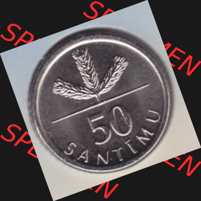 Münzen Lettland Umlaufmünze 1992-2009, 50 Centimes 2007, Bild mit Rückseite der Münze als Bildmaterial Sammlung