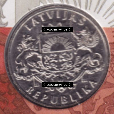 Münzen Lettland Umlaufmünze 1992-2008, 1 Lats 2007, Bild mit Vorderseite der Münze als Bildmaterial Sammlung
