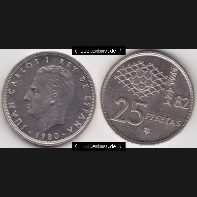 Münzen Spanien Umlaufmünze 1980-1982, 25 Pesetas - Peseten 1982 (3) Sammlung
