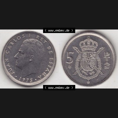 Münzen Spanien Umlaufmünze 1975-1975, 5 Peseten 1979, Bild mit Vollansicht als Bildmaterial Sammlung