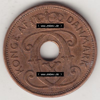Münzen Dänemark Umlaufmünze 1926-1940, 2 Öre 1938. Vorderseite der alten dänischen Umlaufmünze aus Dänemark zum katalogisieren und verwalten im Münzen-Katalog... Sammlung