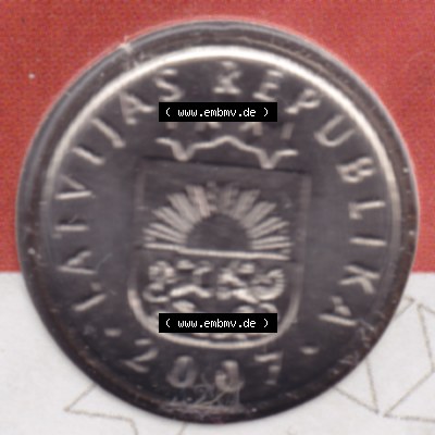 Münzen Lettland Umlaufmünze 1992-2009, 50 Centimes 2007, Bild mit Vorderseite der Münze als Bildmaterial Sammlung