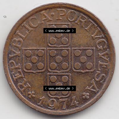 Münzen Portugal Umlaufmünze 1969-1974, 20 Centavos 1974. Rückseite der portugiesischen Umlaufmünze aus Portugal vor der Euro-Einführung in Portugal zum katalogisieren... Sammlung