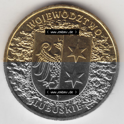 Münzen Polen Gedenkmünze 2004-2004, 2 Zloty, Woiwodschaft Kujawien-Pommern, Bild mit Rückseite der Münze als Bildmaterial Sammlung