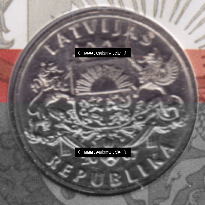 Münzen Lettland Umlaufmünze 1992-2008, 1 Lats 2007, Bild mit Vorderseite der Münze als Bildmaterial Sammlung