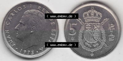 Münzen Spanien Umlaufmünze 1975-1975, 5 Peseten 1979, Bild mit Vollansicht als Bildmaterial Sammlung