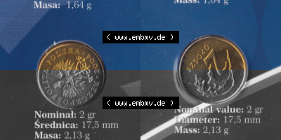 Münzen Polen KMS Umlaufmünze 2004, 2 Groszy, Bild mit Vollansicht als Bildmaterial Sammlung