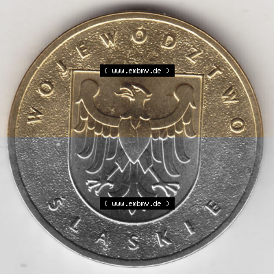 Münzen Polen Gedenkmünze 2004-2004, 2 Zloty, Woiwodschaft Niederschlesien, Bild mit Rückseite der Münze als Bildmaterial Sammlung