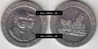 Münzen Spanien Umlaufmünze 1990-1990, Peseteas - Peseten 1990 (3) Sammlung