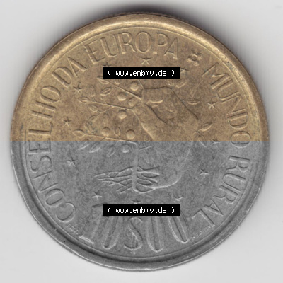 Münzen Portugal Gedenkmünze 1987-1987, 10 Escudo, Conseliio Da Europa, Mundo Rural. Rückseite der portugiesischen Gedenkmünze... Sammlung