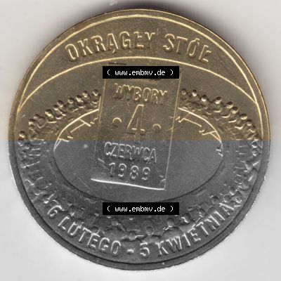 Münzen Polen Gedenkmünze 2009-2009, 2 Zloty, Parlamentswahlen am 4. Juni 1989, Bild mit Rückseite der Münze als Bildmaterial Sammlung