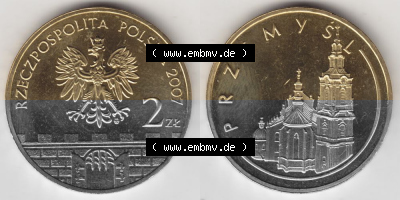 Münzen Polen Gedenkmünze 2007-2007, 2 Zloty, Historische Städte in Polen - Przemysl, Bild mit Vollansicht als Bildmaterial Sammlung
