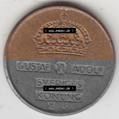 Münzen Schweden Umlaufmünze 1952-1971, 1 Öre 1959. Münzen aus Schweden als Bildmaterial für Sammler und Münzen-Webseiten... Sammlung