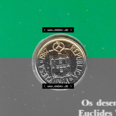 Münzen Portugal KMS Umlaufmünze 1987, 1 Escudo. Rückseite der portugiesischen Umlaufmünze aus Portugal vor der Euro-Einführung... Sammlung