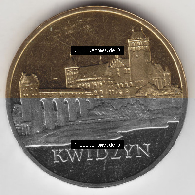Münzen Polen Gedenkmünze 2007-2007, 2 Zloty, Historische Städte in Polen - Marienwerder, Bild mit Rückseite der Münze als... Sammlung
