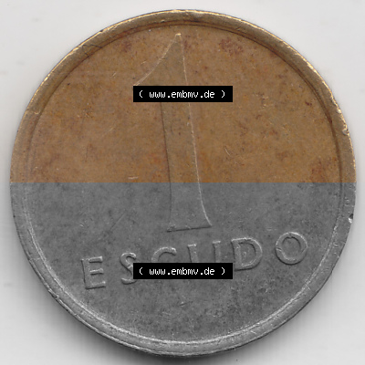 Münzen Portugal Umlaufmünze 1981-1986, 1 Escudo 1983. Vorderseite der Escudo Umlaufmünze aus Portugal vor EInführung der Euromünzen... Sammlung