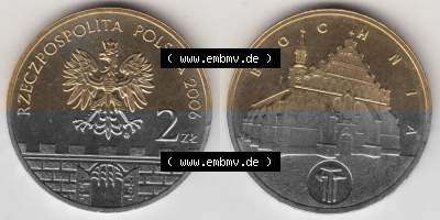 Münzen Polen Gedenkmünze 2006-2006, 2 Zloty, Historische Städte in Polen - Salzberg, Bild mit Vollansicht als Bildmaterial Sammlung