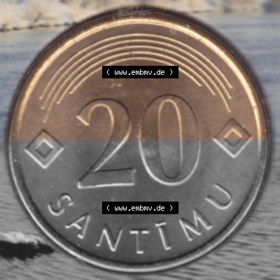 Münzen Lettland Umlaufmünze 1992-2009, 20 Centimes 2007, Bild mit Rückseite der Münze als Bildmaterial Sammlung