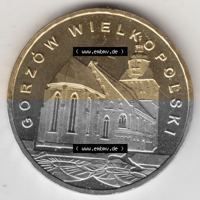 Münzen Polen Gedenkmünze 2007-2007, 2 Zloty, Historische Städte in Polen - Landsberg an der Warthe, Bild mit Rückseite der... Sammlung