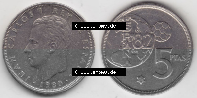 Münzen Spanien Umlaufmünze 1980-1980, 5 Peseten 1982 (3) Sammlung