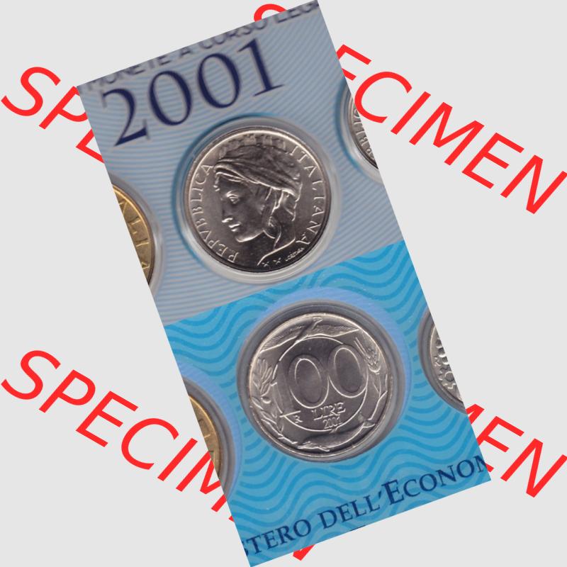 Münzen Italien Umlaufmünze 1993-2001, 100 Lira-Lire Vor Euro 2001. Vorderseite und Rückseite vertikal untereinander auf einen digitalen Bild der alten italienischen Münze... Sammlung