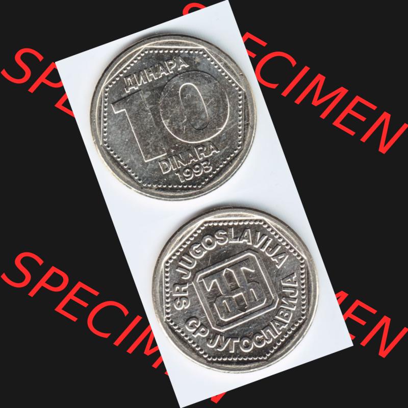 Münzen Jugoslawien Umlaufmünze 1993-1993, 10 Dinara, Dinar, Münzseiten Vertikal für Mobile-Geräte als Bildmaterial Sammlung