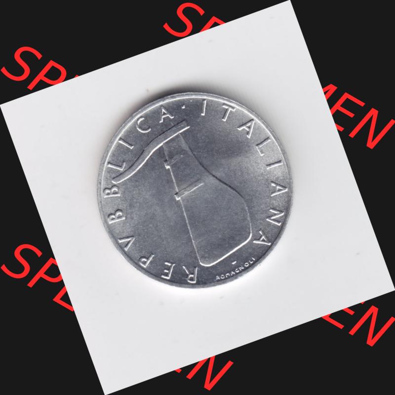 Münzen Italien Umlaufmünze 1951-2001, 5 Lira-Lire Schiffs-Ruder 1972. Vorderseite der alten italienischen Münze aus Italien in der italienischen Lira-Währung zum katalogisieren... Sammlung