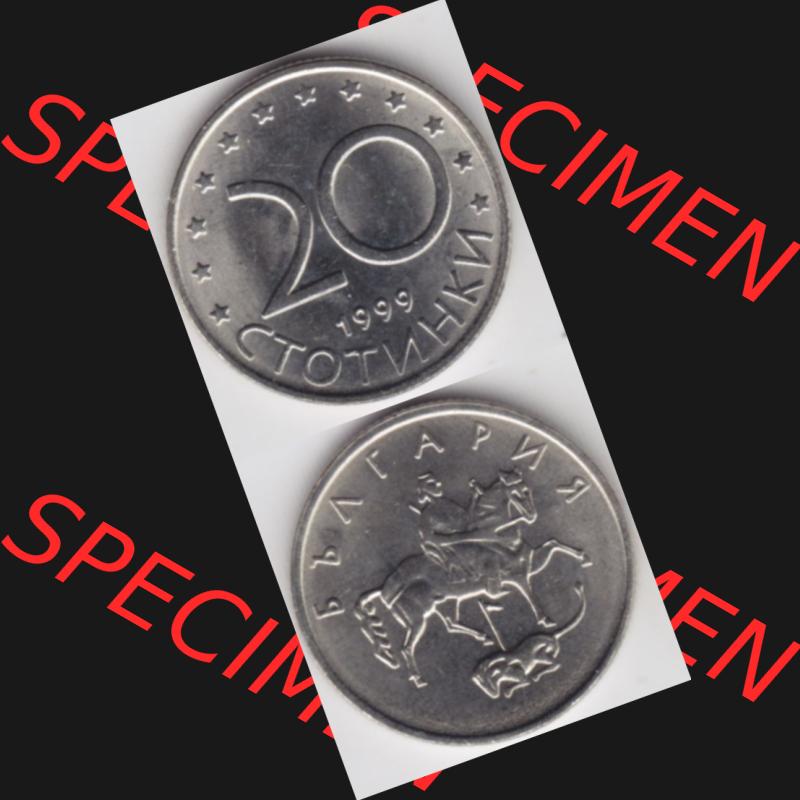 Münzen Bulgarien Umlaufmünze 1999, 20 CTOTNHKN Stotinki, Münzseiten Vertikal für Mobile-Geräte zum Download Sammlung