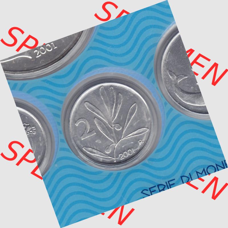 Münzen Italien Umlaufmünze 1953-2001, 2 Lira-Lire Insekt Münze 2001. Rückseite der alten italienischen Münze aus Italien in der italienischen Lira-Währung zum... Sammlung