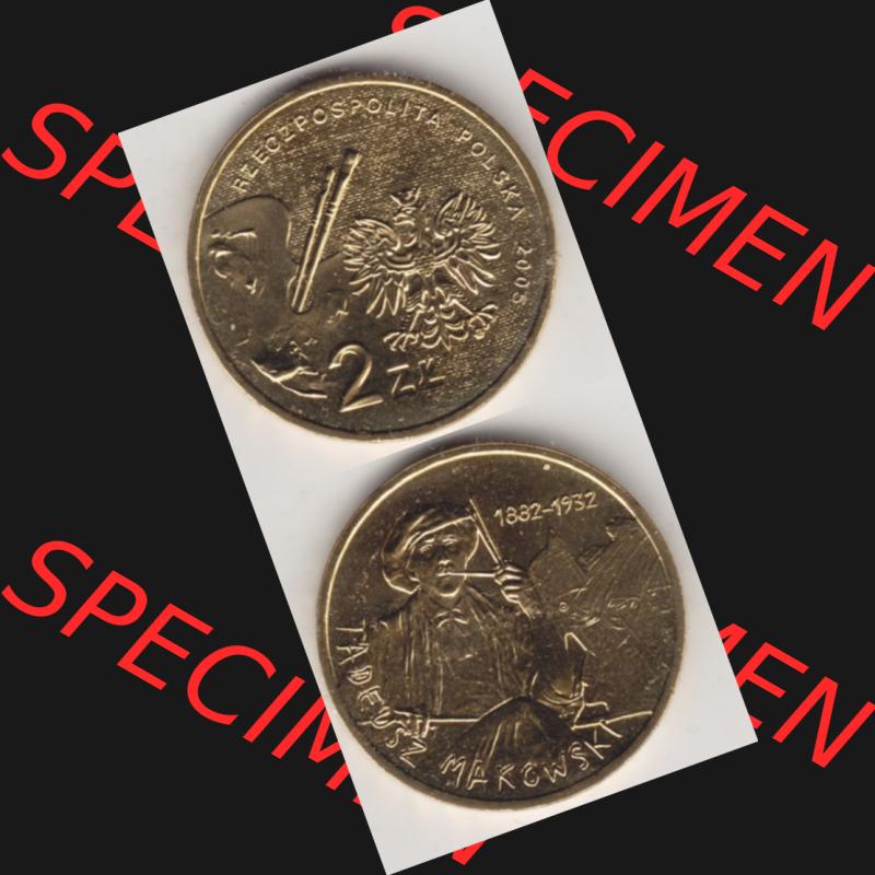 Münzen Polen Gedenkmünze 2005-2005, 2 Zloty, Polnische Maler, Tadeusz Makowski, Münzseiten Vertikal für Mobile-Geräte als Bildmaterial Sammlung