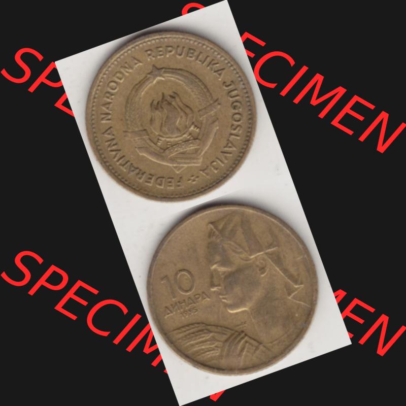 Münzen Jugoslawien Umlaufmünze 1955-1955, 10 Dinar 1955, Münzseiten Vertikal für Mobile-Geräte zum Download Sammlung