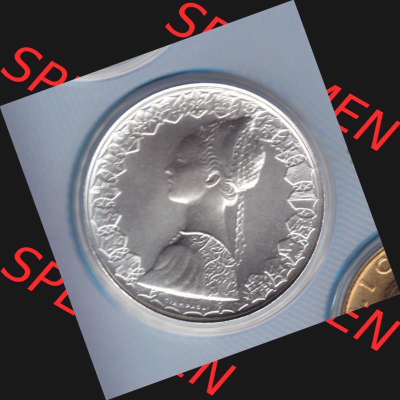 Münzen Italien Silbermünze 1958-2001, 500 Lira-Lire Silber 2001. Vorderseite der alten italienischen Münze aus Italien in der italienischen Lira-Währung zum katalogisieren... Sammlung