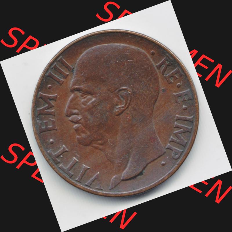 Münzen Italien Umlaufmünze 1936-1939, 10 Centesimi 1937. Vorderseite der alten italienischen Münze aus Italien in der italienischen Lira-Währung zum katalogisieren und... Sammlung