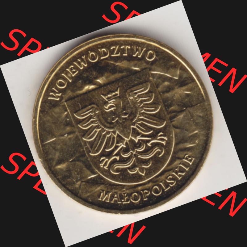 Münzen Polen Gedenkmünze 2004-2004, 2 Zloty, Woiwodschaft Kleinpolen, Bild mit Rückseite der Münze als Bildmaterial Sammlung