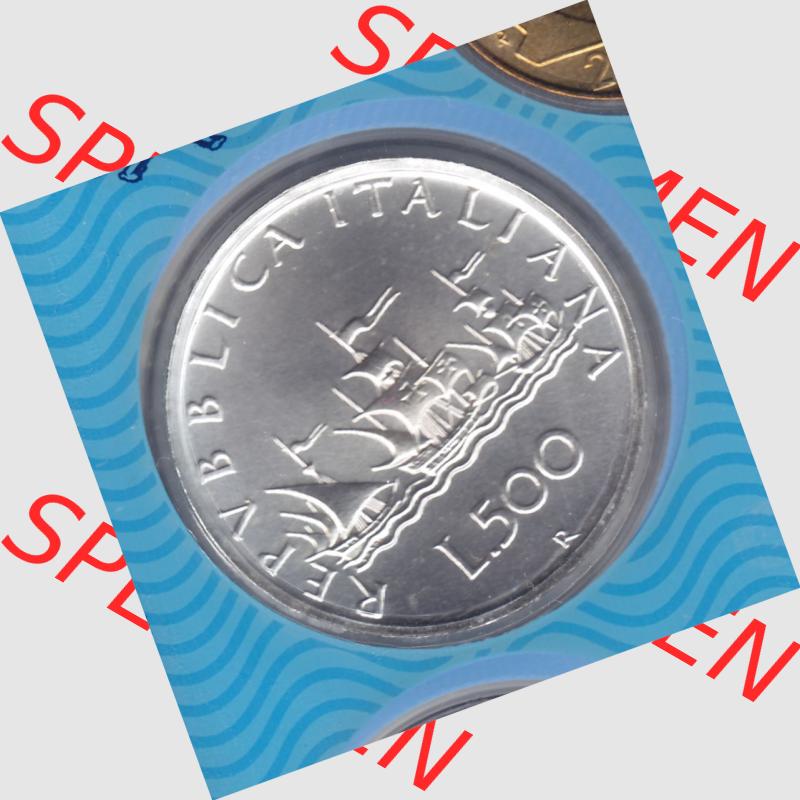 Münzen Italien Silbermünze 1958-2001, 500 Lira-Lire Silber 2001. Rückseite der alten italienischen Münze aus Italien in der italienischen Lira-Währung zum katalogisieren... Sammlung