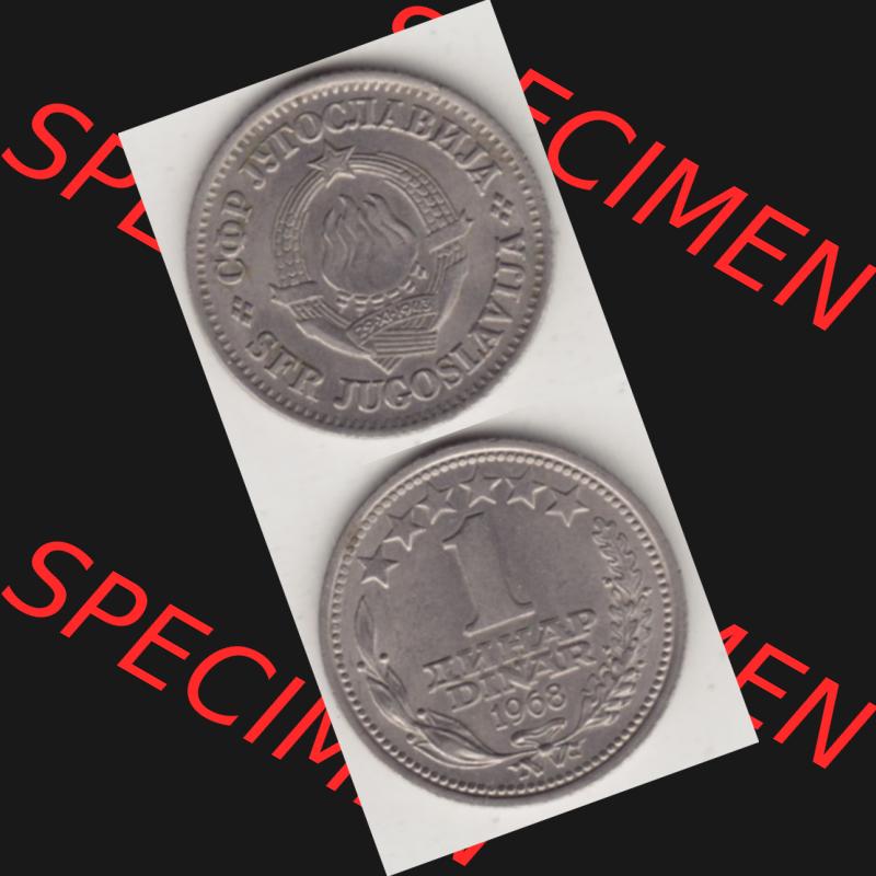 Münzen Jugoslawien Umlaufmünze 1968-1968, 1 Dinar 1968, Münzseiten Vertikal für Mobile-Geräte zum Download Sammlung