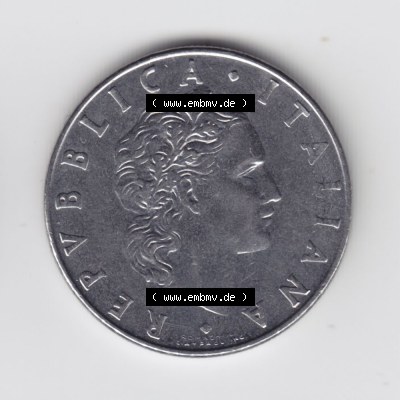 Münzen Italien Umlaufmünze 1954-1989, 50 Lira, bzw. Lire 1976. Vorderseite der alten italienischen Münze aus Italien in der italienischen Lira-Währung zum... Sammlung