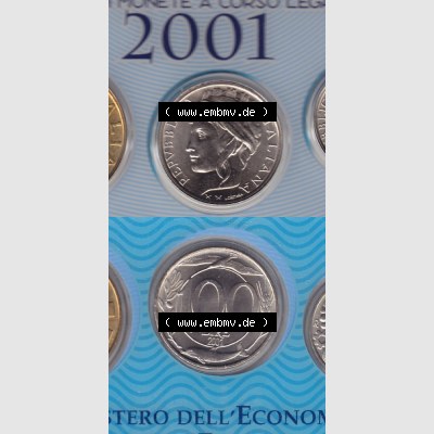 Münzen Italien Umlaufmünze 1993-2001, 100 Lira-Lire Vor Euro 2001. Vorderseite und Rückseite vertikal untereinander auf einen digitalen Bild der alten italienischen Münze... Sammlung