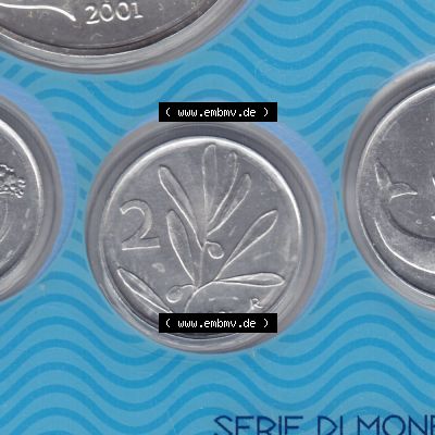 Münzen Italien Umlaufmünze 1953-2001, 2 Lira-Lire Insekt Münze 2001. Rückseite der alten italienischen Münze aus Italien in der italienischen Lira-Währung zum... Sammlung