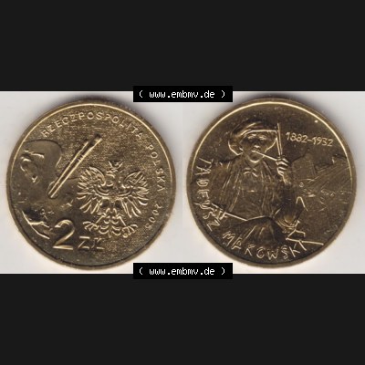 Münzen Polen Gedenkmünze 2005-2005, 2 Zloty, Polnische Maler, Tadeusz Makowski, Bild mit Vollansicht als Bildmaterial Sammlung