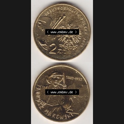 Münzen Polen Gedenkmünze 2005-2005, 2 Zloty, Polnische Maler, Tadeusz Makowski, Münzseiten Vertikal für Mobile-Geräte als Bildmaterial Sammlung