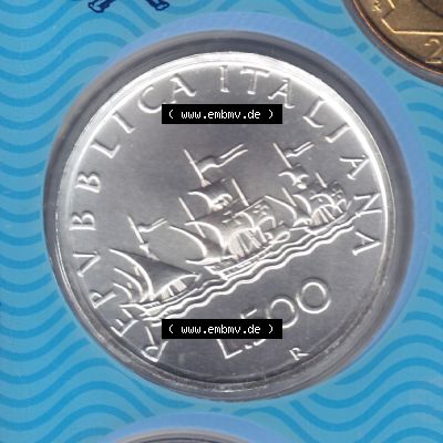 Münzen Italien Silbermünze 1958-2001, 500 Lira-Lire Silber 2001. Rückseite der alten italienischen Münze aus Italien in der italienischen Lira-Währung zum katalogisieren... Sammlung