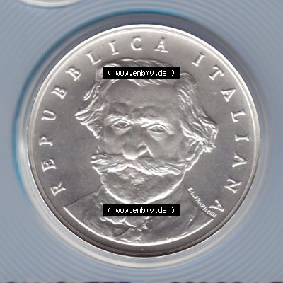 Münzen Italien Gedenkmünze 2001-2001, 1000 Lira-Lire Silbermünze. Rückseite der alten italienischen Münze aus Italien in der italienischen Lira-Währung zum katalogisieren... Sammlung