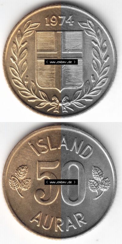 Umlaufmünze aus Island in Isländischen Kronen-Währung Sammlung