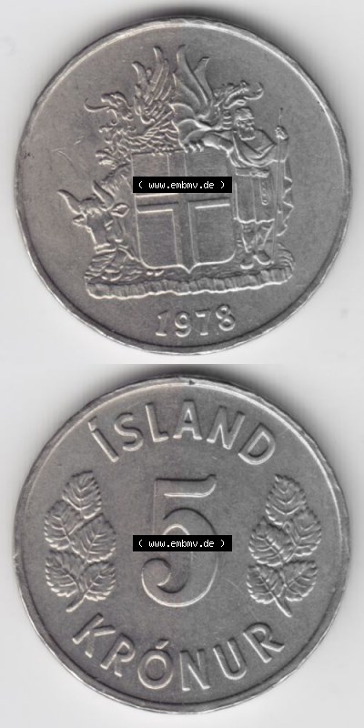 Umlaufmünze aus Island in Isländischen Kronen-Währung Sammlung