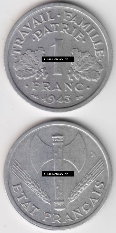 Umlaufmünze aus Frankreich in der Francs-Währung Sammlung