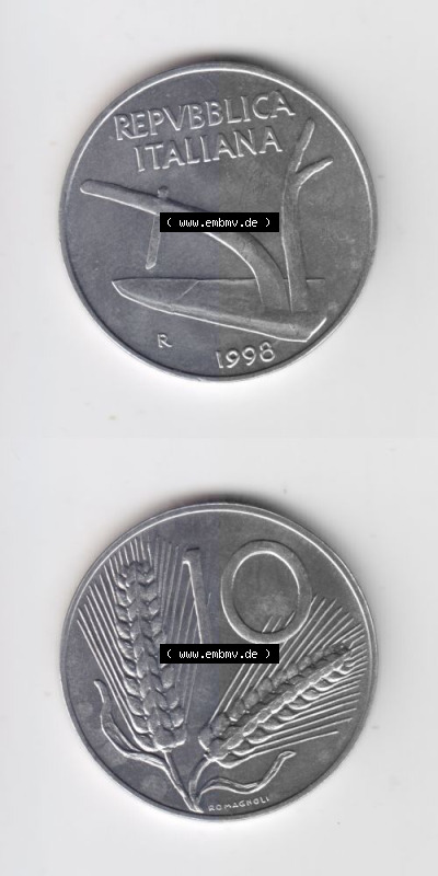 Münze aus Italien in der italienischen Lira-Währung Sammlung