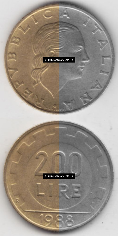 Münze aus Italien in der italienischen Lira-Währung Sammlung