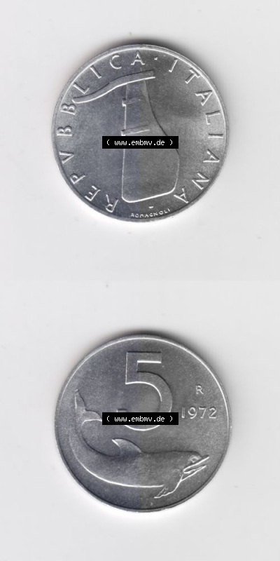Münze aus Italien in der italienischen Lira-Währung Sammlung